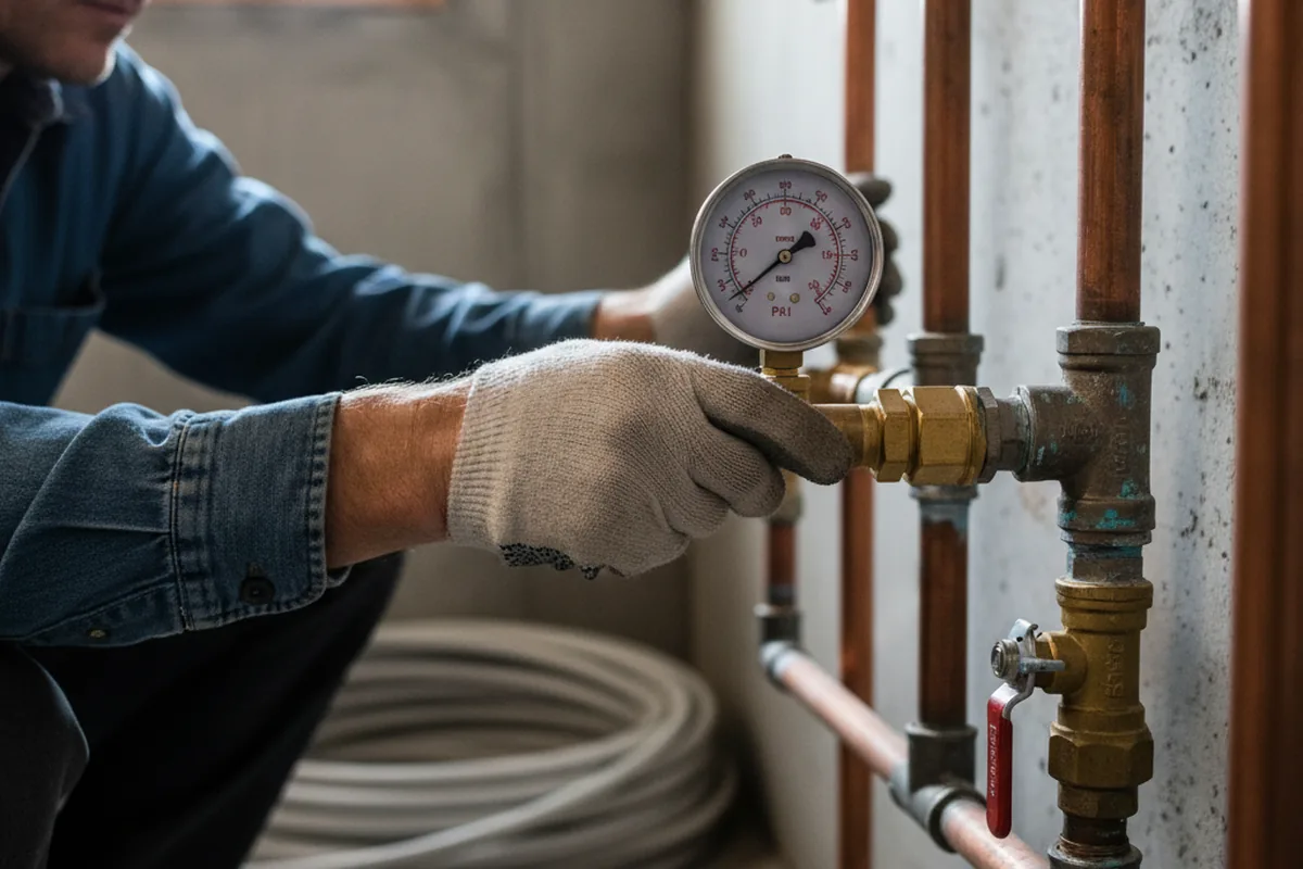 Pressure testing a repaired line during Water Line Repair in Wauchula